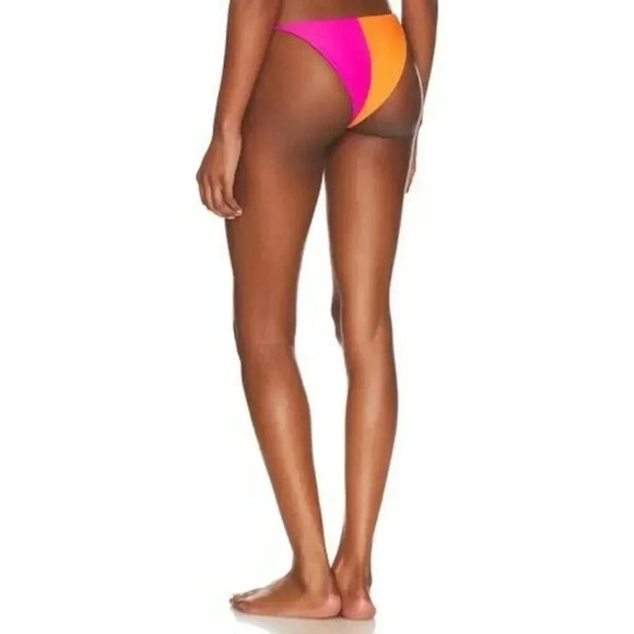 Revolve Lovers And Friends Fines Lines Swim Bikini Bottom in Orange and Pink Sz - Picture 2 of 5